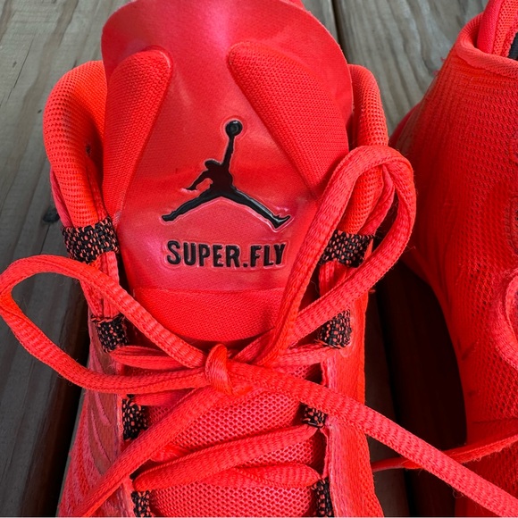 Jordan Super Fly 5 Infrared 23 (844677-606) Men’s size 7.5 Bright Mango EUC - Picture 7 of 15